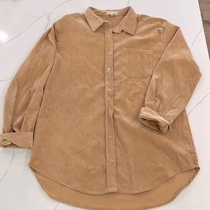 Gilded intent yellow corduroy button down/shacket size medium